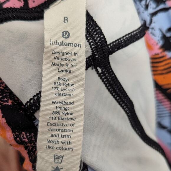 Lululemon Fast & Free 7/8 Tight II Nulux 25" Inversion Multi Pink Blue Orange 8 - Picture 7 of 11